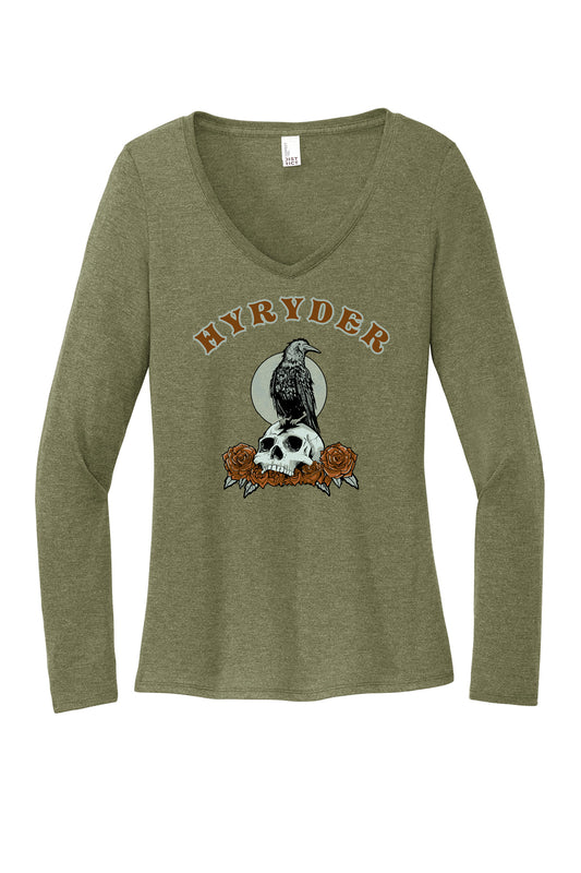 Hyryder ladies v-neck long sleeve - Military Green Frost